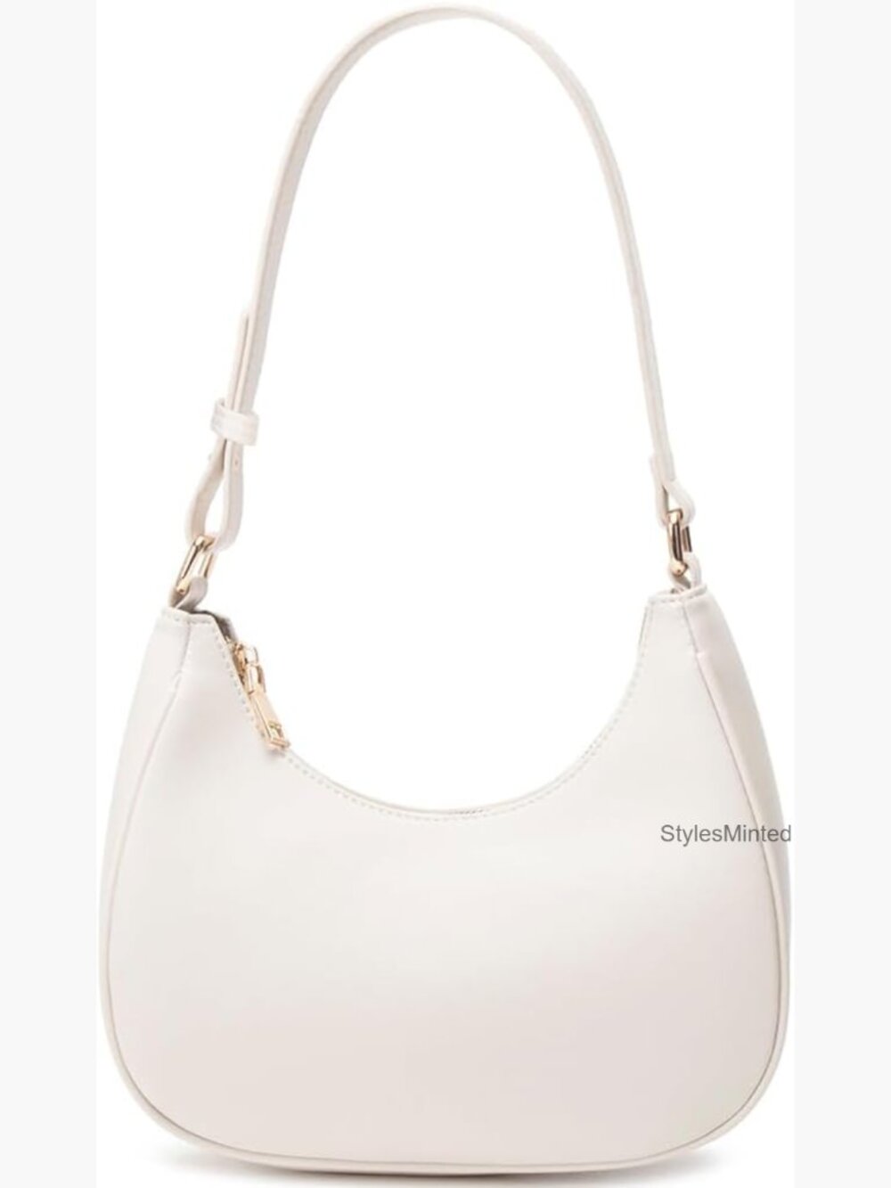 Crescent Hobo Tote Handbag with Zipper Closure Mini Clutch Purse